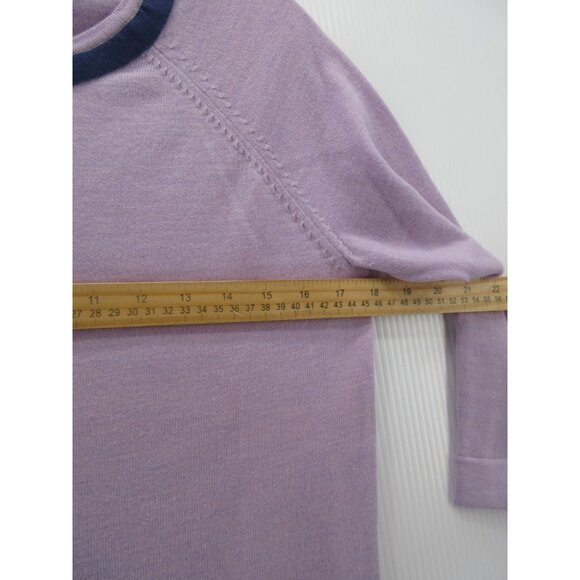 Coach Sweater Large Purple Merino Wool Cardigan Silver Buttons - Picture 5 of 10